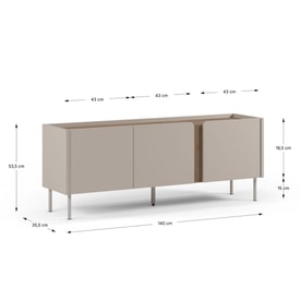 MUEBLE TV LUCILE 3P 140CM CREMA/SEPET miniatura 4