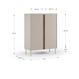 MUEBL.AUX ALTO LUCILE 2P 90CM CREMA/SEPET miniatura 4