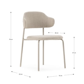 SILLA ADRIEL BEIGE 4P/CAJA miniatura 3