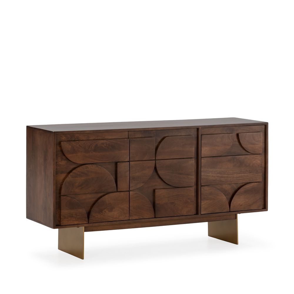 APARADOR TRISHA 3P 145CM MARRON OSCURO