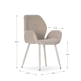 SILLON ANSU BEIGE /PATA CREMA 2P/CAJA miniatura 4