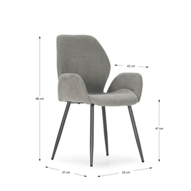 SILLON ANSU GRIS /PATA GRIS OSCURO miniatura 5
