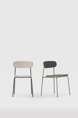 SILLA SAULA BEIGE/PATAS AZUL OSCURO 2P/CAJA miniatura 2