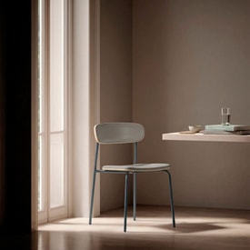 SILLA SAULA BEIGE/PATAS AZUL OSCURO 2P/CAJA miniatura 3