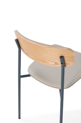 SILLA SAULA BEIGE/PATAS AZUL OSCURO 2P/CAJA miniatura 4
