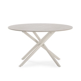 MESA CENTRO REDONDA TALIA TRAVERTINO PIE CREMA miniatura 6
