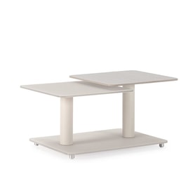 MESA CENTRO GIRATORIA ELVI CREMA/TRAVERTINE