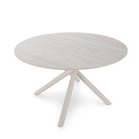 MESA REDONDA TALIA 120CM TRAVERTINO PIE CREMA miniatura 10