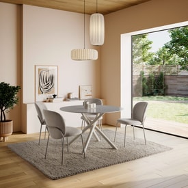 MESA REDONDA TALIA 120CM TRAVERTINO PIE CREMA miniatura 3