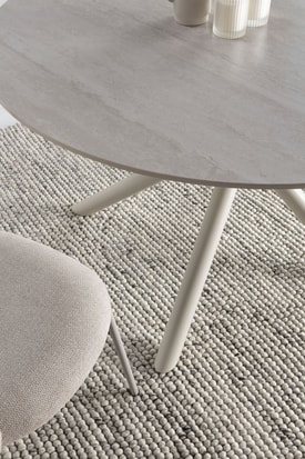 MESA REDONDA TALIA 120CM TRAVERTINO PIE CREMA miniatura 7