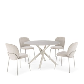 MESA REDONDA TALIA 120CM TRAVERTINO PIE CREMA miniatura 9