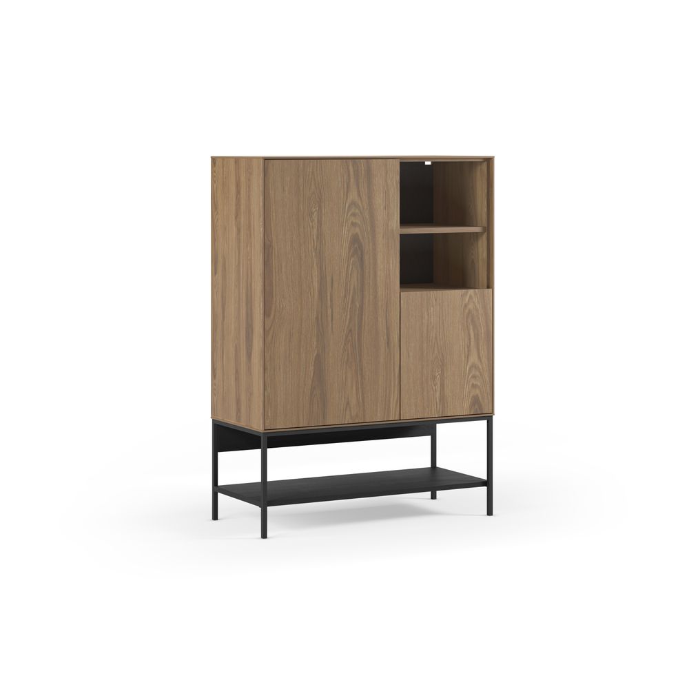MUEBL.AUX. ALTO AMIRA 2P2H ROBLE-UD/NEGRO