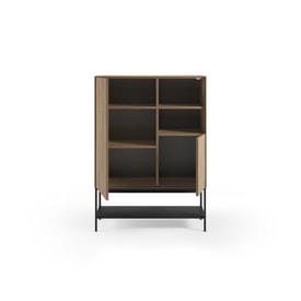 MUEBL.AUX. ALTO AMIRA 2P2H ROBLE-UD/NEGRO miniatura 2