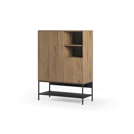 MUEBL.AUX. ALTO AMIRA 2P2H ROBLE-UD/NEGRO miniatura 6