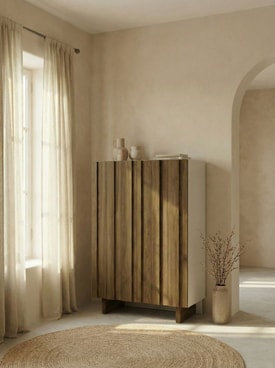 MUEBL.AUX. ALTO MARLO 2P CREMA/ROBLE OSCURO miniatura 3