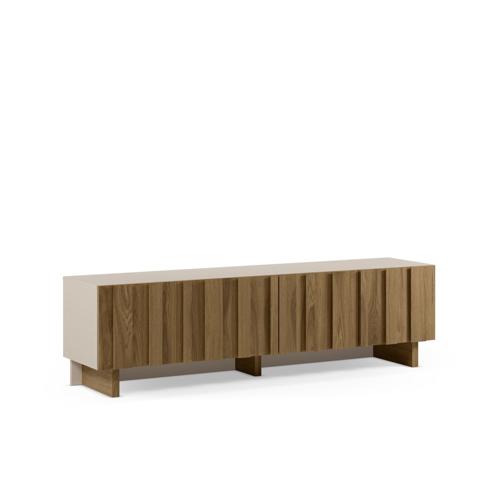 MUEBLE TV MARLO 4P 180CM CREMA/ROBLE OSCURO