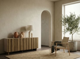 APARADOR MARLO 4P 180CM CREMA/ROBLE OSCURO miniatura 7