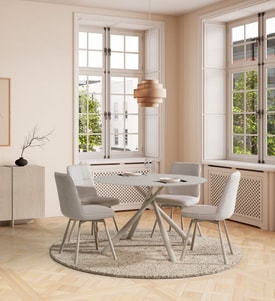 MESA REDONDA LEXA 120CM CREMA PIE CREMA miniatura 2