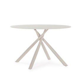MESA REDONDA LEXA 120CM CREMA PIE CREMA miniatura 6