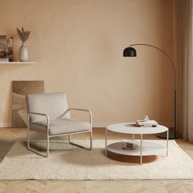 MESA CENTRO REDONDA DAVI 80CM CREMA miniatura 2
