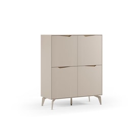 Mueble Auxiliar Alto Jaden 4 Puertas Crema
