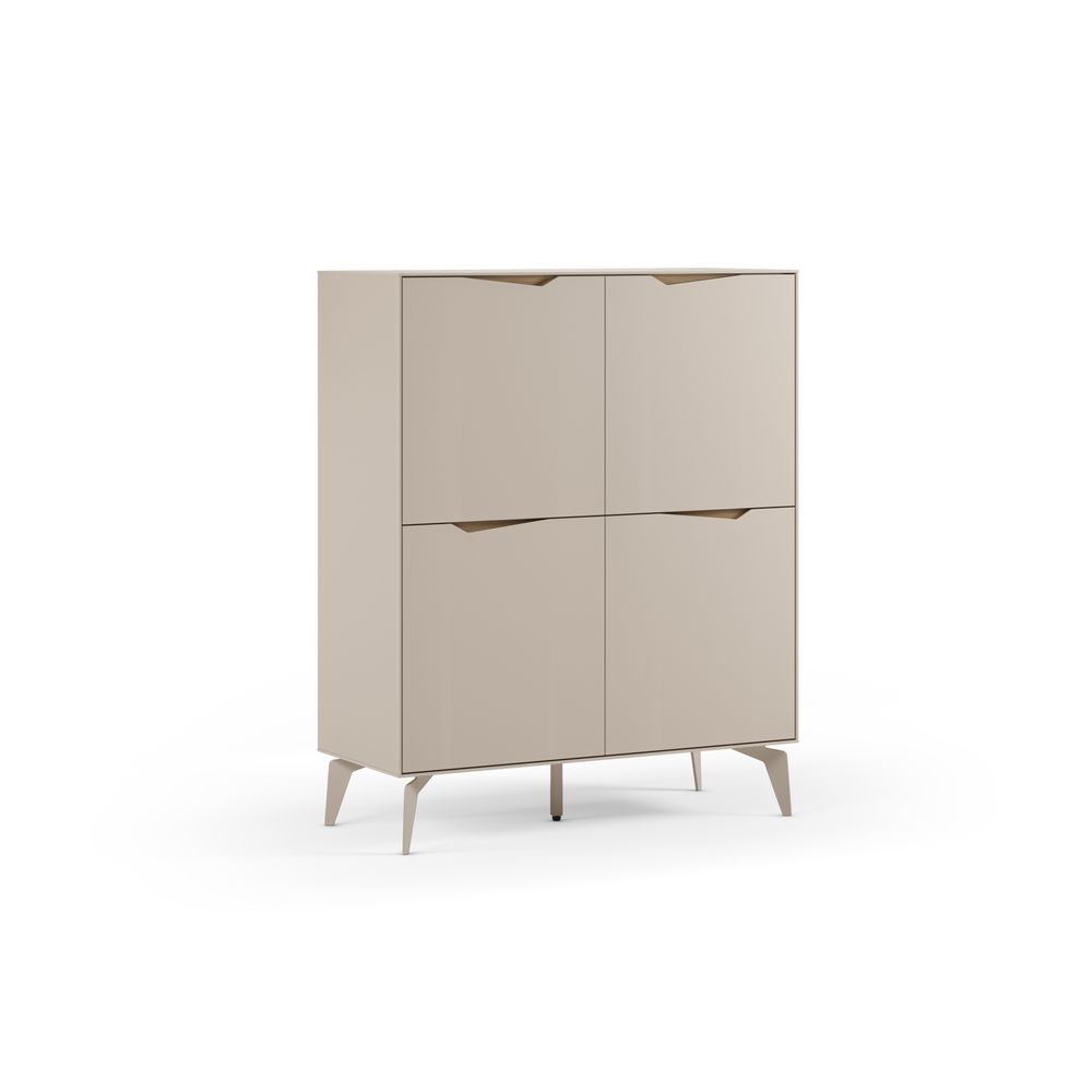 Mueble Auxiliar Alto Jaden 4 Puertas Crema