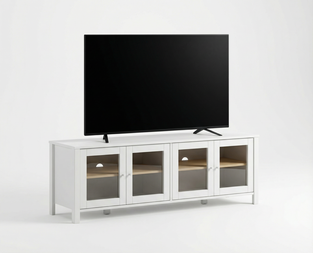 MUEBLE TV ALESSANDRA 4P 150CM BLANCO/ROBLE