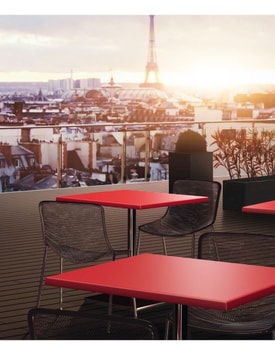 Tablero de mesa Werzalit Alemania, ROJO 328, 70 x 70 cms* miniatura 2