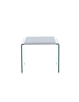 Mesa ARISTON, baja, lacada blanca, cristal, 60 x 63 cms miniatura 2