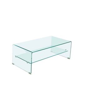 Mesa CHALLENGER, baja, cristal curvado, 110x55 cms
