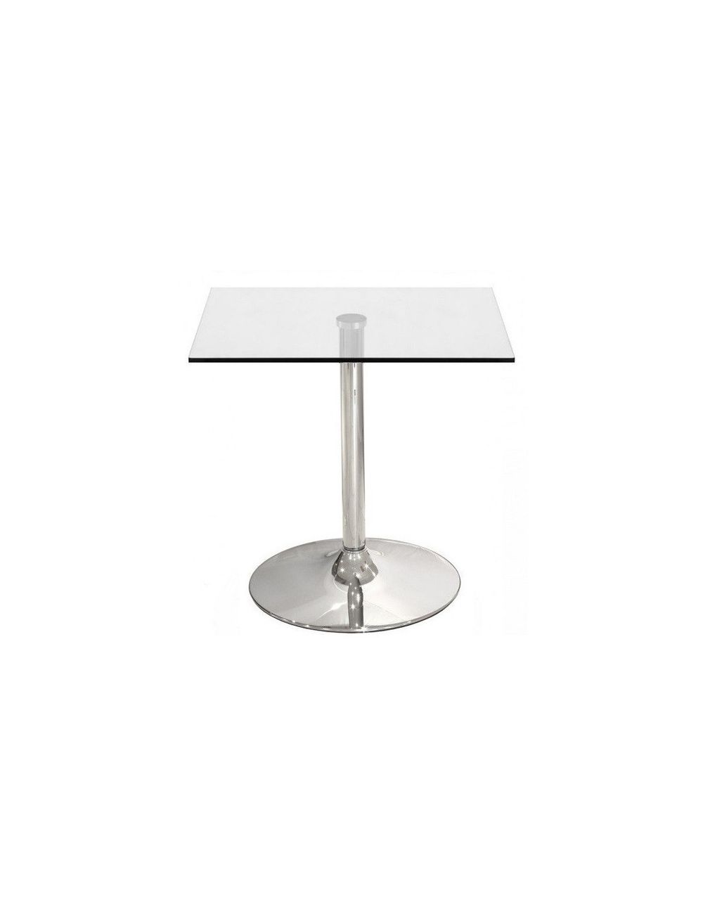 Mesa BERNIE 70C, cromada, cristal templado 70 x 70 cms