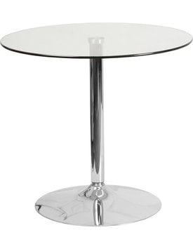 Mesa BERNIE 80R, cromada, cristal templado 80 cms de diámetro