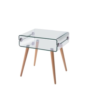 Mesa HOLANDA, madera, cristal, 55x40 cms