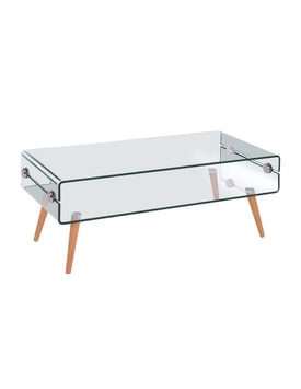 Mesa HOLANDA, madera, cristal, 110x55 cms