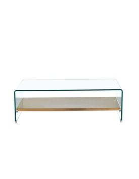 Mesa POITIERS, baja, estante, cristal, 110x55 cms miniatura 2