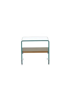 Mesa POITIERS, baja, estante, cristal, 50 x 40 cms miniatura 2
