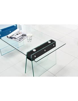 Mesa SELENE, baja, madera, cristal templado, 120x60 cms miniatura 2