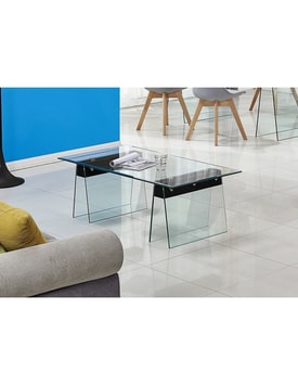 Mesa SELENE, baja, madera, cristal templado, 120x60 cms miniatura 3