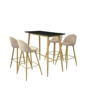 Mesa alta GOBBI, metal, negra, 120 x 60 cms miniatura 2