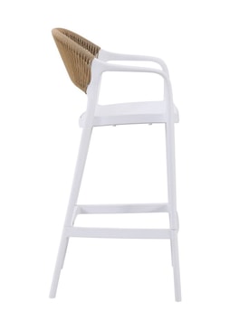 Taburete IBIZA, apilable, tratamiento anti UV, polipropileno blanco, cuerda natural miniatura 3