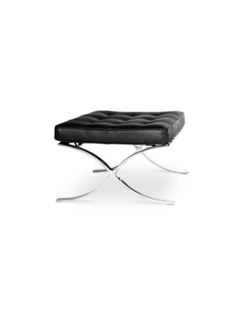 Ottoman BARNA (T), acero inoxidable, similpiel negra