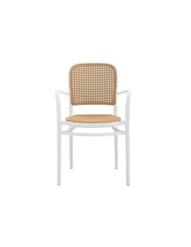 Sillón FUNCHAL 97, apilable, polipropileno blanco y beige miniatura 2
