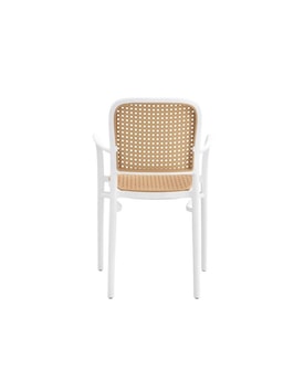 Sillón FUNCHAL 97, apilable, polipropileno blanco y beige miniatura 4