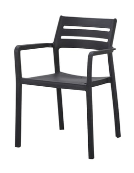 Sillón MADEIRA, apilable, polipropileno negro miniatura 2