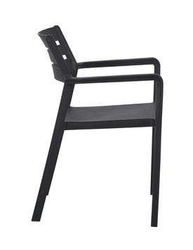 Sillón MADEIRA, apilable, polipropileno negro miniatura 3
