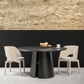 Mesa de comedor redonda Cep negra
