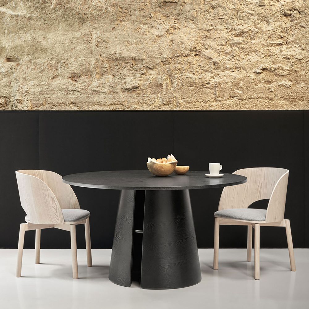 Mesa de comedor redonda Cep negra