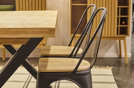 Silla Comedor Negra Asiento miniatura 8