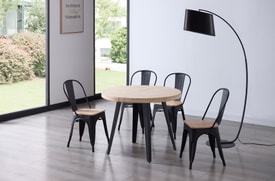 Mesa Comedor Redonda Extensible Roble miniatura 3