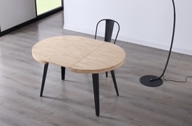 Mesa Comedor Redonda Extensible Roble miniatura 4